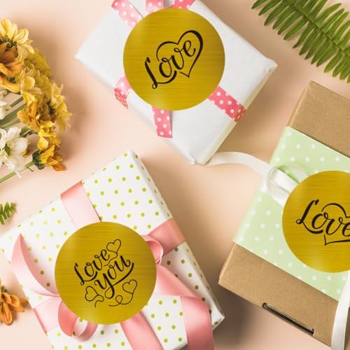 3 Inch Holographic Thermal Labels,Round Thermal Printer Labels,Waterproof Thermal Printer Stickers for DIY Logo Design,Name Tag,QR Code,Thanks Card 150 Labels/Roll (Brushed Gold) - Image 5