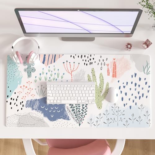Faux Leather Large Mouse Pad, Office Desk Mat, 31.5"x15.7", Minimalist by ColorfulStar