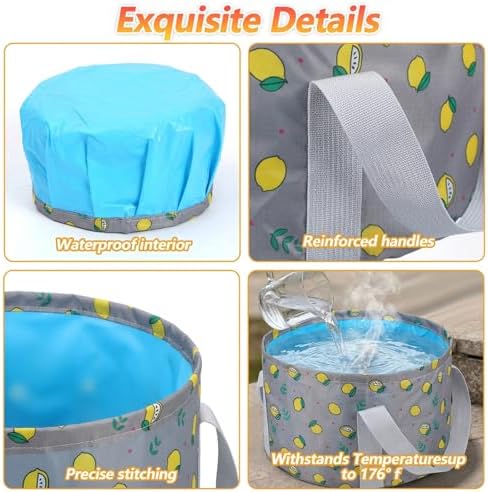 Foldable Bucket for Soaking Feet, Portable Foot Bath Tub Spa Basin Grey Footbath Bucket for Travel Home Pedicure Outdoor Camping/Wash Face Vegetables Fruits(Grey) - Image 3