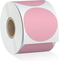 Misofuki 350 Pcs 3 inch Pink Round Thermal Sticker Labels Roll Used by Misofuki