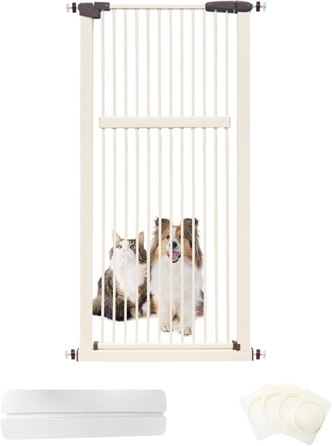 Lumizone Extra Tall Pet Gate 55.12" High Pressure Mounted 30.12"-34.05" Extra by Lumizone