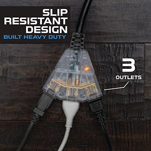 Iron Forge Cable 12 Gauge Extension Cord Multi Outlet, 25 Ft - Black SJTW - Image 7
