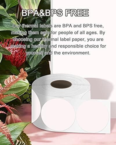 3 Inch White Round Thermal Sticker Labels, Self-Adhesive Circle Direct Thermal Printer Labels, DIY Design, QR Code, Name Tag, Brand Label,Gift Label (White 500 PCS/1 Roll) - Image 6