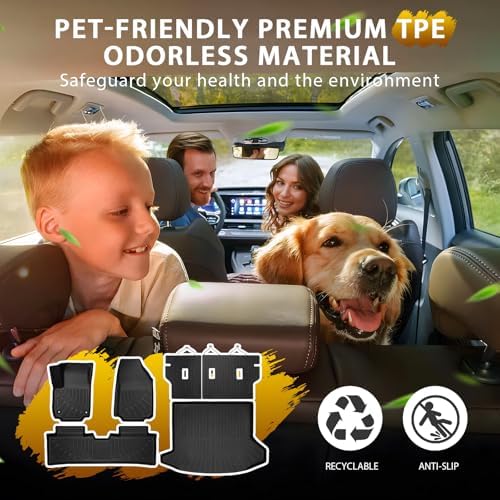 Powerty Floor Mats for 2025 2026 Chevrolet Chevy Equinox (Non EV) / GMC Terrain Car Mat, All Weather 3D TPE Anti-Slip Trunk Cargo Liner Seat Back Covers Protectors Full Set Car Accessories - Image 2