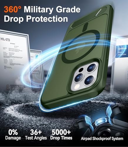 Temdan Magnetic Compatible with iPhone 12 Pro Max Case, [Built-in Invisible Kickstand][Compatible with MagSafe][Military Grade Shockproof] Slim Translucent Matte Phone Case for iPhone 12 Pro Max 6.7" - Image 4
