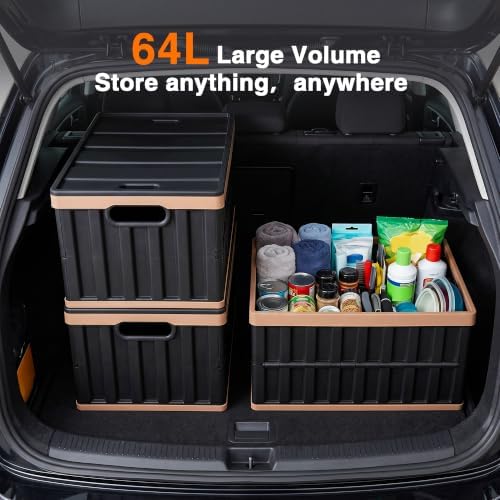 Citylife 2PC 64L Collapsible Storage Bins with Lids, Collapsible bins - Image 2