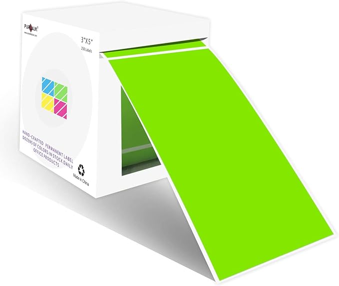 PARLAIM 3 X 5 Inch Rectangle Adhesive Color Coding Stickers, Square Colorful by PARLAIM