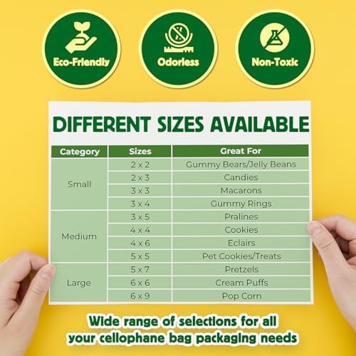 Seal Fresh Self Sealing Cellophane Bags - 5" x 5" (1000 Count) - Clear Plastic Resealable Cello Bag - Cellophane Treat Bags, Cookie Bags for Packaging, Candy bags, Cello Bags, Pastry Bags - Image 6