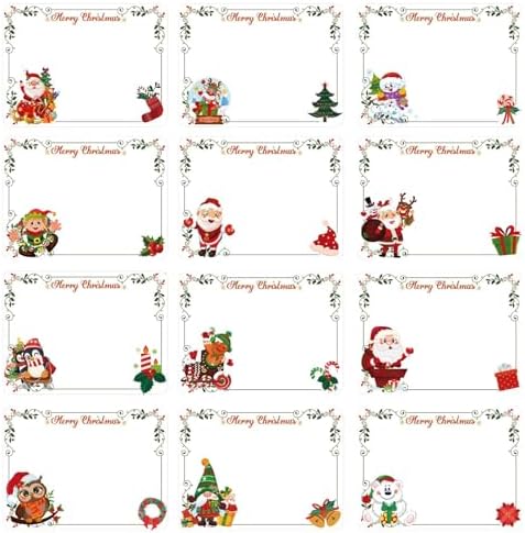 Qpout 180Pcs Christmas Labels Gift Tags Stickers, Large Blank Christmas Name Tags for Gifts, Self-Adhesive Labels for Presents Packaging(15 Sheets) by Qpout