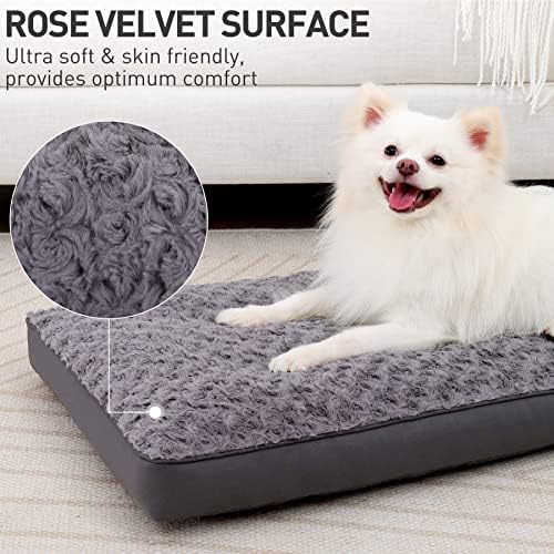 KSIIA Washable Dog Bed for Crate Waterproof for Small Dogs,23x17 Inch,Gray - Image 2
