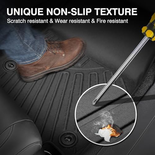 Powerty Floor Mats for 2020-2024 2025 Hyundai Palisade All Weather 3D TPE Anti-Slip Car Liners for 1st & 2nd & 3rd Row Accessories - Image 6