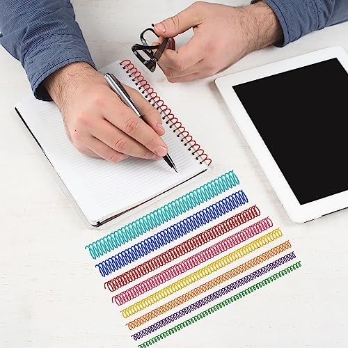 120 Pack Plastic Spiral Binding Coils Binder Binding Spirals Rings 8 Size Spiral Binding Wire Combs Spines Coils, 4:1 Pitch, 1/4 5/16 3/8 1/2 9/16 5/8 3/4 7/8 Inch (Multicolor) - Image 2