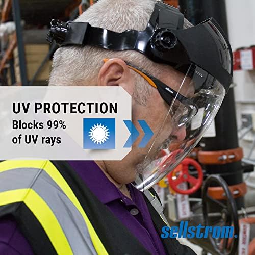Sellstrom DP4 Face Shield - Lightweight Mask with High Impact Crown & Ratchet Headgear for Work, Grinding, Cutting - ANSI Z87.1 - Anti Fog Polycarbonate Window - Image 5