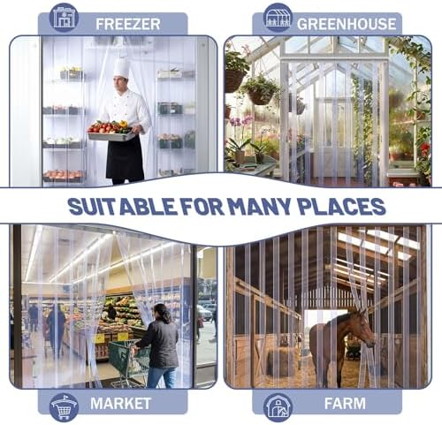 Juexica 36 X 80 Inch Clear Freezer Door Curtain Plastic Strips - Image 6