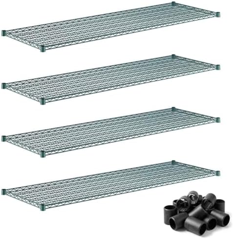 24" x 72" Extra Wire Shelves 4 Pack for NSF Shelving Units, Heavy Duty Storage Expansion by Zedfire