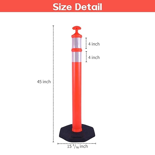 Reflective Rubber Base Traffic Delineator Post - Image 2