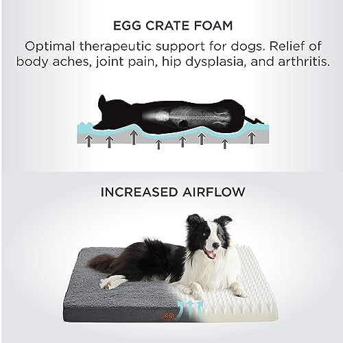 Bedsure Washable Dog Bed Medium Size Dog with Comfy Sherpa, 30IN Dark Grey - Image 3