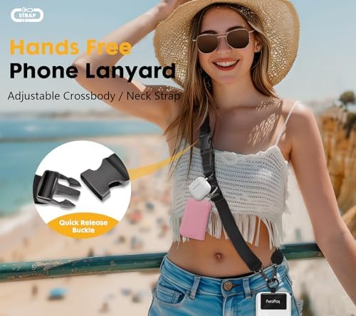 Icycay Phone Lanyard Crossbody Strap Neck Adjustable Teacher Women Black - Image 2