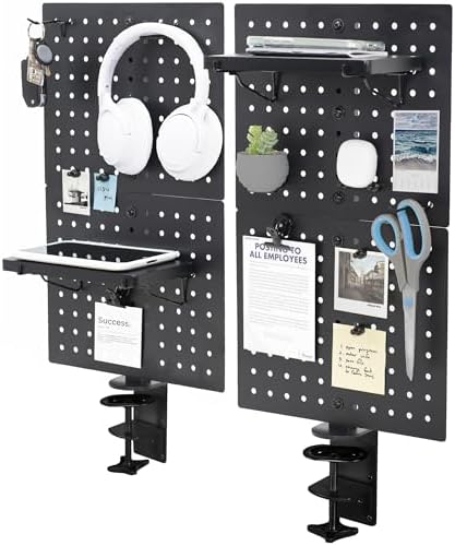 VIVO Black Clamp-on 20 x 24 inch Desk Pegboard, PP-DK24B by VIVO