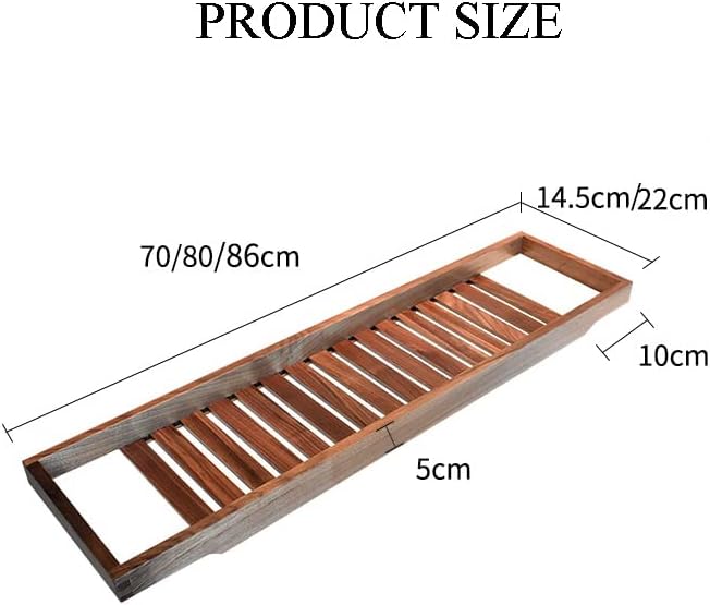 Walnut Bath Caddy Tray with Tablet Holder and Book Stand Luxury Bathroom Accessory Rack for a Relaxing Bath Experience (70 * 22cm) - Image 6