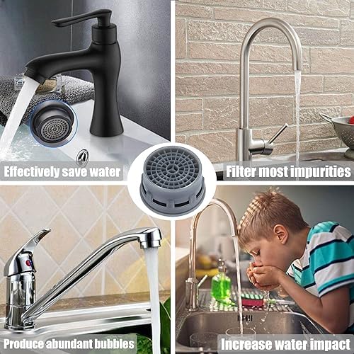 BOETOADG Faucet Aerator, 1.5 GPM Flow Restrictor Plug-In Faucet Aerator Replacement Parts for Bathroom or Kitchen (Green 20 Pieces) - Image 7
