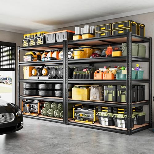 ROOMFAVE Garage Shelving Adjustable 5 Tier Storage Shelves 2050LBS,4PCS - Image 2