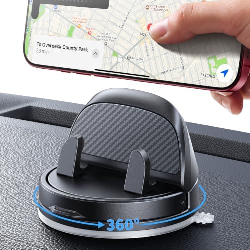 ACMEZING Ultra-Compact Car Phone Holder [Thick Case Friendly | 78LB Suction] 360° Rotate & 30° Tilt Car Phone Mount, Uneven Dashboard Ready, Phone Holders for Your Car for All Smartphones by ACMEZING