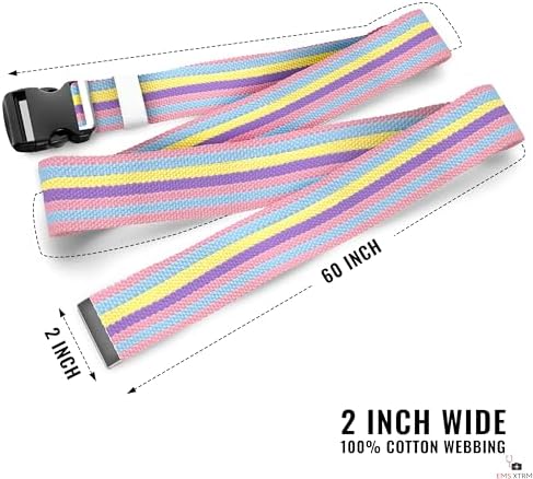 EMS XTRM Gait Belts for Seniors, Belt to Lift Elderly Standing Assist Aid Quick Release Buckle for Caregivers, Nurses, Home Health Aides, Physical Therapists (Plastic Buckle - Pastel) - Image 2
