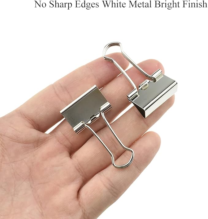 HAHIYO Binder Clips Paper Clamps Spring Steel Sturdy 0.98 inches Width 0.31 - Image 6