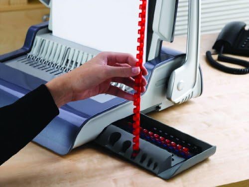 Fellowes Quasar+ Binding Machine for Office - 21-Hole, 500 Sheet Manual Paper Punch Comb Binder Machine with Starter Kit 10 Comb Bindings - Ideal for Office Use - Silver - Image 2
