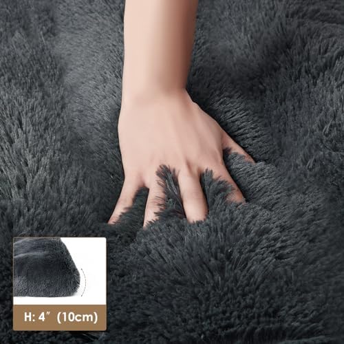 EHEYCIGA Fluffy Dog Crate Bed for Small Dogs, Plush Crate Pad, Dark Grey - Image 5