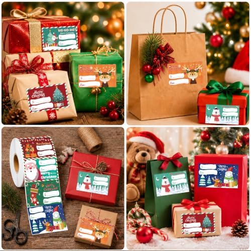 OHOME 500 PCS Christmas Gift Tags - Gift Tags for Christmas Presents | Christmas Gift for Women Mom Men - Christmas Wrapping Paper - Christmas Decorations,2.95 x 1.6 Inch - Image 5