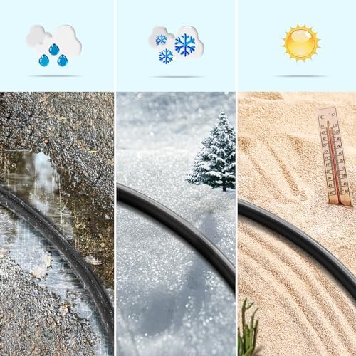 Eversimpleinc Black Outdoor Extension Cord with Multiple Outlets, (50FT 6 Outlets) Evenly Spaced with Weatherproof Cover, Ideal for Christmas Decoration Patio, 16AWG/3C SJTW, ETL Listed - Image 7