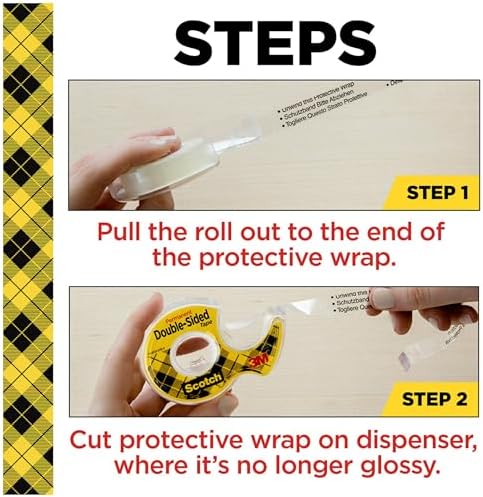 Scotch Double Sided Tape, 1/2 in x 500 in, 6 Dispensered Rolls (Pack of 16, 96 Count Total) - Image 4