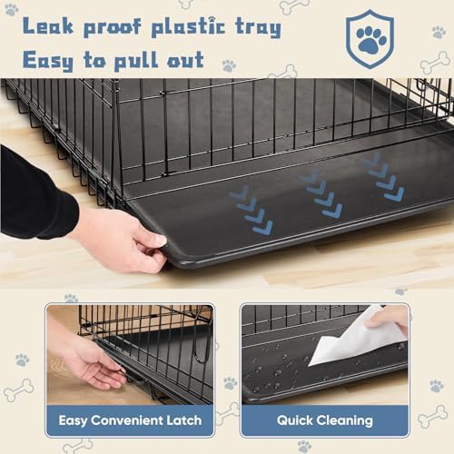 DUMOS Dog Crate, 18 Inch Small Foldable Dog Cage Metal Wire Pet Kennel - Image 4