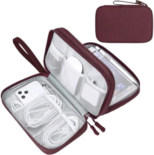 FYY Electronic Organizer, Travel Tech Pouch Bag, Large, Wine Red by FYY