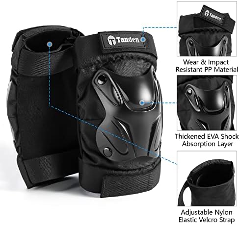 Tanden Skating Protective Gear Knee and Elbow Pads Wrist Guards for Roller Skating Skateboarding, Skate Pads Adult Knee Pads - Image 3