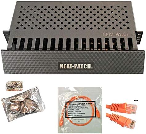 Neat Patch 2U Cable Management Kit - 1 Pack w/ 24 CAT6 Patch Cables (2FT Orange) by Electriduct