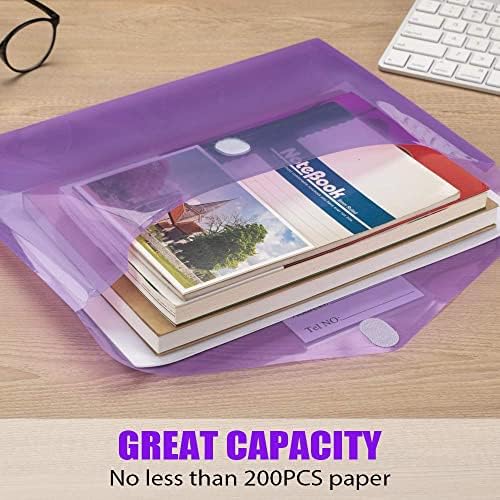 Sooez 5 Pack File Folders, Clear Poly Envelopes Plastic Folders A4 Pouch - Image 6