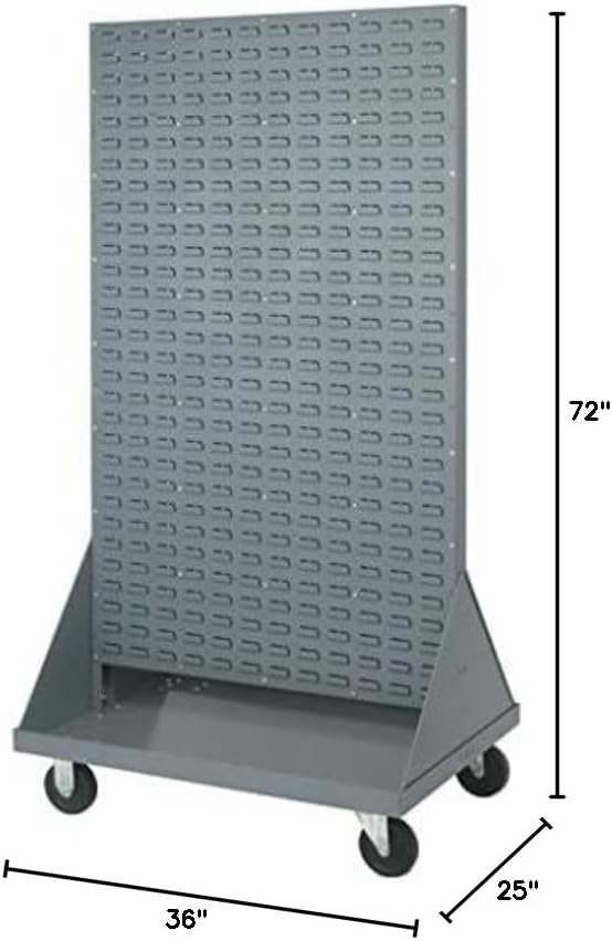 Quantum Storage Systems QMD-36H Solid Mobile Double Sided Louvered Panel 62 Shelves 72" H x 36" W x 25" D - Image 3