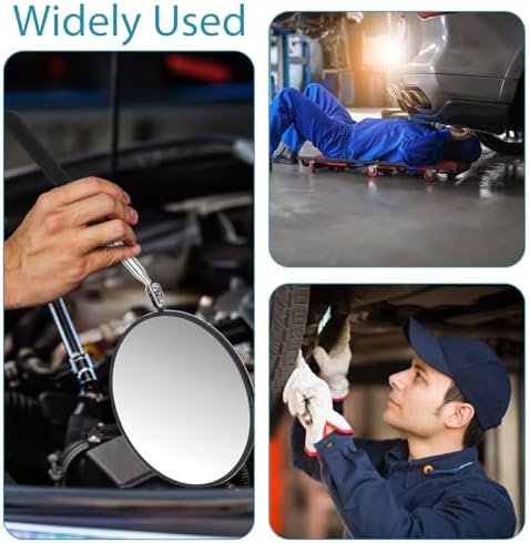 Telescoping Inspection Mirror, Circular Inspection Mirror, Flexible Inspection Mirror 360 Rotation with Extended Handle Round Inspection Mirrors for Checking Vehicle Condition(Dia-4 Inch) - Image 7