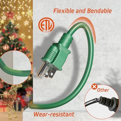 Eversimpleinc 1 to 4 Splitter Extension Cord, 3 Prong Plug 46FT - Image 6