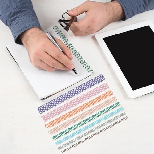 120 Pack Plastic Spiral Binding Coils Binder Binding Spirals Rings Multi Size Spiral Binding Wire Combs Spines Coils, 4:1 Pitch, 1/4 5/16 3/8 1/2 9/16 5/8 3/4 7/8 Inch (Pastel Color) - Image 5