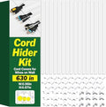 AZEN Cord Hider Kit, 630in Cord Covers for Wires on Wall, Paintable Wire Covers for Cords on Wall, Self-Adhesive Cable Hider Cord Organizer, Wire Hiders, 40X L15.75in X W0.96in x H0.57in by AZEN