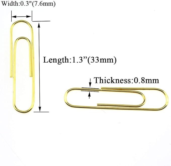 HAHIYO Paper Clips Sturdy 1.3 inches Length 180 Pack Paperclips Heavy Duty - Image 2