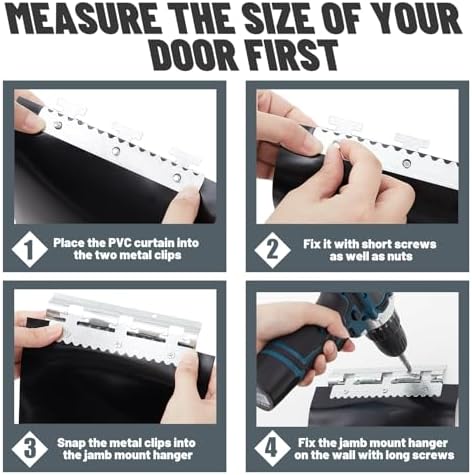 Juexica 48 X 84 Inch Black Freezer Door Curtain Plastic Strips - Image 4