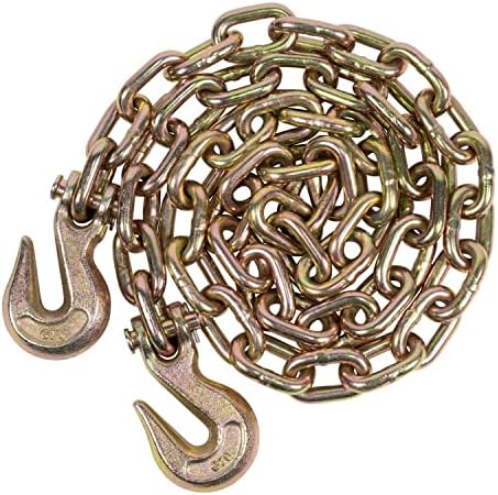 Mytee Products 3/8 Inch x 25 FT Grade 70 Binder Chain with Clevis Grab Hooks - G70 Transport Tow Chain - 6,600 Lbs Working Load Limit - Image 5