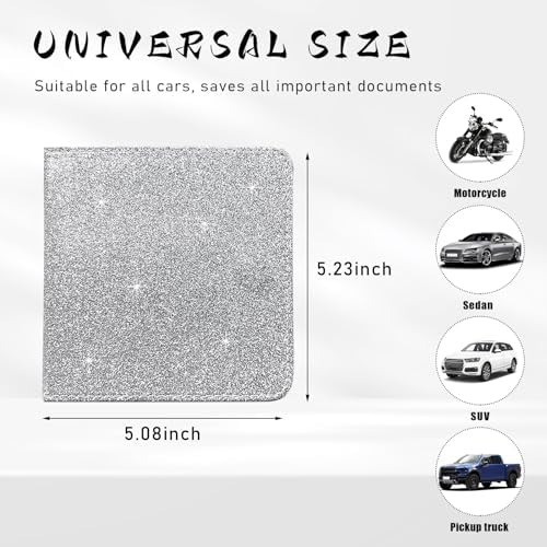 Ziciner Car Registration and Insurance Holder, Auto Card Document Glove Box Organizer with Magnetic Closure, Universal Vehicle Interior Accessories for Cars SUVs (Silver-Small) - Image 2