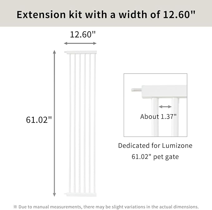 Lumizone Extra Tall Cat Gate Extension Kit 61.02" High Pressure Mounted 2025 - Image 3