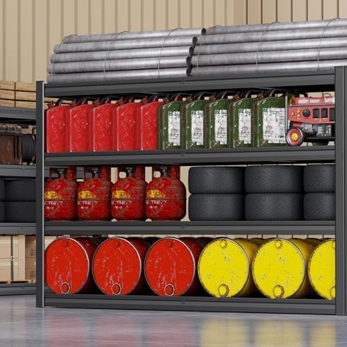 72" W Storage Shelves Heavy Duty Garage Shelving 30" D Metal Shelving Unit, 4 Tier Adjustable Shelves, 3800LBS Steel Industrial Shelving for Basement Warehouse Commercial, 2 Pack - Image 6
